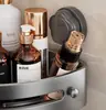 Prateleira triangular com ventosa adesiva, prateleira de luxo para banheiro, prateleira de armazenamento para vaso sanitário, toalheiro de banheiro, cinza