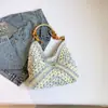 Bolso de Paja Tejida Calado de Verano, Bolso de Playa para Vacaciones, Bolso de Paja a la Moda, Bolso Tote de un Solo Hombro, Bolso Tejido a Mano