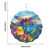 Fl001-024 Visual 3D Pendurado Colorido Giratório Sino dos Ventos Decoração de Jardim Externo Repelente de Pássaros Sino de PVC Pendente