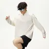 Nueva camiseta deportiva de manga larga con media cremallera para hombre, de secado rápido y protección solar para exteriores en verano, top holgado y fresco, estilo pareja