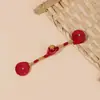 Botón Qipao nuevo estilo nacional chino botón de rana hilo tejido a mano envuelto en hilo bobina de cuenta dorada incienso doble botón cola larga botón de tela de una sola letra accesorios