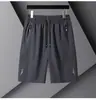 Pantalones cortos deportivos casuales de seda helada de ajuste holgado para hombre para personas de talla grande, pantalones de cinco puntos de secado rápido