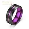 Modelo nuevo de moda europea y americana 2025, nuevos colores, anillo bicolor biselado morado y negro, exclusivamente para ventas transfronterizas desde el fabricante de origen