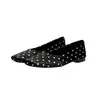 Sapatilhas Femininas 2026 Primavera Novo Estilo Boca Rasa Versão Coreana Slip-On Bico Quadrado Versátil Sapato Rasteiro de Bolinhas