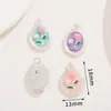 Pintura a Óleo Retrô Francesa Monet Rosa, Azul e Roxo Três Cores Pingente Pingente de Prata Estilo Antigo Liga Metálica Acessórios DIY