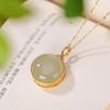 Um Pingente de Prata Esterlina S925 de Prata Esterlina Banhado a Ouro Hetian Sapade Personalizado Caixa Preta Oca Xiangyun Retro Pingente Feminino