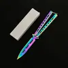Yangjiang Todo Acero Csgo Cuchillo Mariposa Sin Afilar Plegable Cuchillo de Entrenamiento Lujoso Profesional Principiante Práctica en Stock
