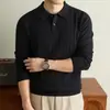 Suéter para hombre estilo dinero antiguo de comercio exterior transfronterizo, nuevo otoño 2026 casual de negocios con cuello camisero polo de punto para hombre