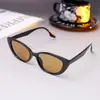 Gafas de sol de ojo de gato rosa para mujer, gafas de sol marrones de verano de alta calidad, nuevas gafas de sol de red de protección solar para hombre, gafas de moda retro rojas