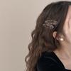 Horquilla Yunduo para mujer, estilo coreano, con estampado de leopardo, envuelta en tela, de alta gama, con flequillo lateral, para cabello roto, con clip tipo BB, versátil.