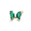 Lujo Ligero Color Cristal Flash Mariposa Tridimensional Acero Inoxidable Doble Colgante Accesorios de Joyería Pendientes DIY Material de Colgante