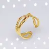 Anillo Abierto Estilo Europeo y Americano No se Desvanece Acero de Titanio Anillo para Mujer Joyería de Nicho Acero Inoxidable Mayoreo Estilo Vintage