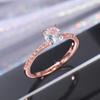 Temu AliExpress superventas transfronterizo moda simple europea y americana anillo de diamantes de simulación circonita anillo de boda