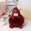Celebridad de Internet Estilo Ins Bola de Pelo de Zorro Muñeca Durmiente Llavero Bebé de Piel Colgante Muñeca Linda Durmiendo Joyería para Bolso