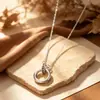 Collar de Pareja Mobius de Plata Pura 999, Cadena para Clavícula de Lujo Ligero de Alta Gama, Accesorio de Moda Minimalista de Moda para Mujeres