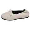 ¡Primer encuentro con la versión de cuero suave de Ji! Zapatos planos de punta redonda con lazo, sentido del diseño, nuevo estilo 2026, no cansan los pies, muestran temperamento