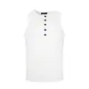 Camiseta sin mangas Henley Retro Americano High Street para Hombre y Mujer, Nueva Camisa Base acanalada de corte ajustado para Verano