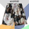 Pantalones de Playa de Marca de Moda para Hombre Verano Casual Vintage Shorts Estampados Sueltos Solubles en Agua Playa Seda Helada Secado Rápido