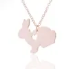 Europeo y americano desean AliExpress acero inoxidable popular animal conejo collar hueco amor joyería