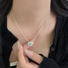 Nicho Moda High-end Oval Pedra Pingente Clavícula Colar Feminino Simples Elegante Luz Luxo All-match Personalizado Colar Coreano