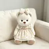 Muñeco de Peluche Oso Articulado Lina de Tamaño Mediano con Partes Móviles, Vistiendo un Atuendo de Vestido de Novia de Gasa Azul Moonlight