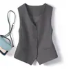 Chaleco de Traje Chaleco para Mujer Primavera y Otoño Nuevo Ajuste Delgado Capa Exterior Chaleco para Mujer Top Corto sin Mangas para Mujer