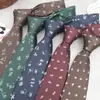 Gravata Masculina Marrom Verde Vermelha Jacquard Retrô 7cm Gravata de Laço Manual com Padrão Fio Tingido Jacquard Gravata Pronta para Venda