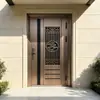 Nuevo Estilo Chino con Tallado en Aluminio Pino de Bienvenida Villa de Lujo Casa Autoconstruida Exterior Inteligente Resistente al Óxido Resistente al Calor Pintura Horneada Puerta Principal