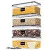 Tarro Sellador de PP Caja de Almacenamiento de Cocina con Anillo Sellador Negro Contenedor Multiespecificación Caja de Almacenamiento de Cereales Kit Combinación