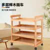 Pintura Artística Coche Móvil Herramienta para Pintura al Óleo Carrito de Tres Niveles Madera Maciza Estante de Almacenamiento de Pintura Carrito de Almacenamiento de Pintura de Madera