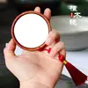 Estilo Chino Regalo Especial Sándalo Verde Portátil Espejo Cosmético Madera Maciza Portátil Tallado Pequeño Espejo Redondo para Extranjeros