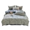 Conjunto de Cama de Algodão Puro Escovado Outono e Inverno Quatro Peças Lençóis de Cama Grossos de Algodão, Lençóis de Cama com Elástico, Capas de Edredom, Conjunto de Roupa de Cama de Três Peças