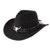 Chapéu Top Étnico Chapéu de Cowboy Ocidental Xizang Xizang Chapéu de Performance Chapéu de Lã Chapéu de Lã Retrô Centro-Europeu e Americano