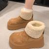 Botas de Nieve Retro de Terciopelo con Suela Gruesa para Mujer 2025 Invierno Nuevo Calzado de Algodón Casual Cálido Engrosado Botines de Plataforma Modernos