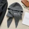 Pasamontañas de estilo coreano para mujer, sombrero de punto cálido de otoño e invierno y bufanda integrados con capucha y calentador de cuello, moderno