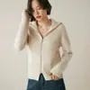 Cárdigan de punto de alta gama estilo francés con un diseño único, con puntos de colores y cierre de cremallera, perfecto para otoño e invierno