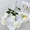Nova rosa artificial requintada de 6 cabeças para casamento, estúdio de fotografia, decoração de hotel, arranjo floral, flor artificial para mesa de cabeceira do quarto