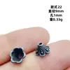 En stock al por mayor, retención de color duradera, tapas de flor gris hierro, tapas de cuentas, estilo vintage, accesorios para pulseras y joyería DIY