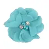 Venda Quente Transfronteiriça 5,5cm Chiffon Costurado à Mão Pérola Strass Flores DIY Acessórios para Cabeça Sapatos Flor Chapéu Flor Acessórios de Joalheria