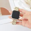 Pulseira de Metal em Formato V Cravejada com Diamantes Adequada para Apple Watch S11/S10/9/8/7, Pulseira de Relógio Simples e Luxuosa