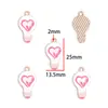 Colgante Rosa para Regalo del Día de San Valentín Hecho de Aleación con Goteo de Aceite, Accesorios para Joyería DIY, Pulsera, Pendientes, Llavero, Colgante W627