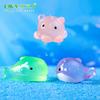 Micro paisajismo creativo lindo ballena pulpo fluorescente luminoso animales marinos accesorios de decoración DIY adornos pequeños de resina