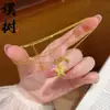 Collar de Estrella de Mar Hielo Triturado Chapado en Oro Estilo Mismo que Xiaohongshu, Personalizado, Simple, Elegante, Versátil Cadena para Clavícula de Estrella de Cinco Puntas Venta al por Mayor