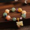 Pulsera de Perlas de Calabaza de Seda Dorada Natural para Mujer, Colgante de Calabaza, Cascabel, Joyería de Jade, Artículo Popular al por Mayor
