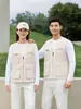 Chaleco transpirable de malla para exteriores para voluntarios, logo personalizado, camisa publicitaria con cremallera, chaleco de trabajo para voluntarios, impreso con texto