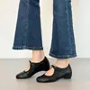 Zapatos Mary Jane Suela Suave Versátiles Bajos Zapatos de Calle Pequeños para Mujer Retro Suela Plana 2026 Mocasines Estilo Nuevo Cierre de Cordones Moño