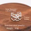 Anillos Abiertos de Acero Inoxidable Transfronterizos, Anillos Ajustables de Acero de Titanio que No se Desvanecen, Anillos Prensados en Aceite, Joyería de Mano al por Mayor