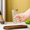 Taza de Bebida de Jugo Simple de Gran Capacidad, Taza de Vidrio Corrugado Espiral Linda, Fabricante de Tazas de Oruga de Vidrio de Borosilicato Alto