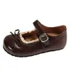 Zapatos planos rojos estilo ballet francés, de tacón bajo, punta poco profunda, para mujer, nueva colección primavera/otoño 2026, perfectos con vestidos, estilo Mary Jane