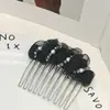 Peine Insert de Organza Francés Accesorio para el Cabello de Perlas para Mujer Pasador de Cristal de Alta Gama Adorno para el Cabello Pinza para el Cabello Nuevo Peine Simple para el Cabello